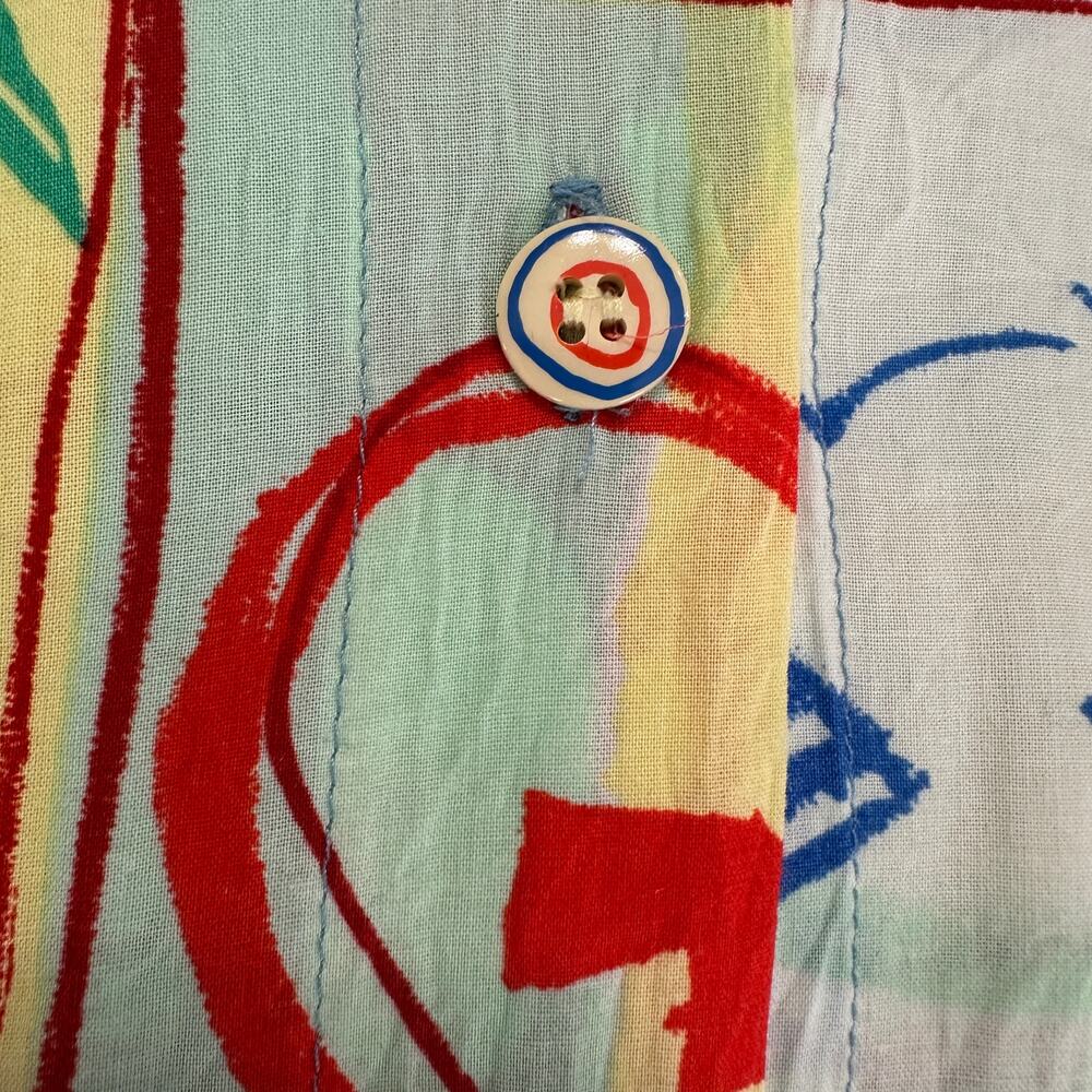 Jams world Colorful Button Front Sleeveless Midi Beachy Dress, Art to Wear, XL - Picture 6 of 12